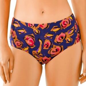 Huit Unforgettable Floral Red Reversible High Rise Bikini Bottom Size L